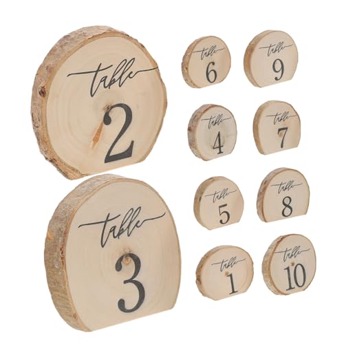 LABRIMP 10 Stück Tischdekorationen Aus Holz Tischdekorationen Für Babypartys Tischnummernkarten Aus Holz Tischschilder Für Hochzeiten Aus Tischnummern Aus Rustikale von LABRIMP