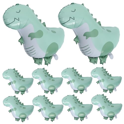 LABRIMP 10Stücke Folienballons Geburtstagsdeko für Dino Themenpartys Babypartys und Andere Feierlichkeiten aus Langlebigem Aluminiumfolie von LABRIMP