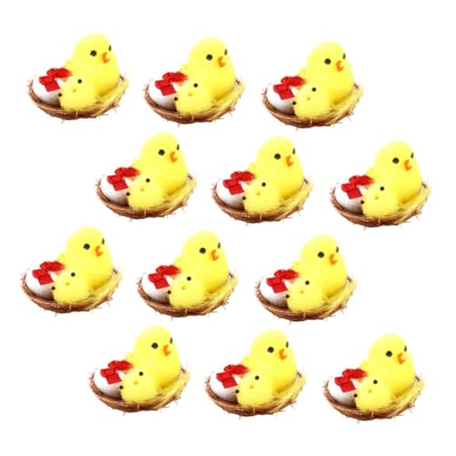 LABRIMP 12 Stück Teiliges Flauschige Mini Osterküken aus Kleine Osterdeko für Tisch Kuchen und Party Langlebige Osterhasen Alternative für Fröhliche Frühlingsdekoration von LABRIMP