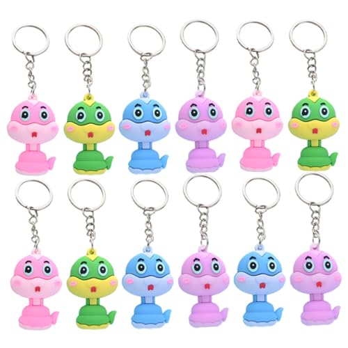 LABRIMP 12 Stück Teiliges Set Niedliche Cartoon Schlangen Schlüsselanhänger in Grün und Blau Vielseitiger Taschenanhänger und Rucksack Deko zum Jahr der Schlange von LABRIMP
