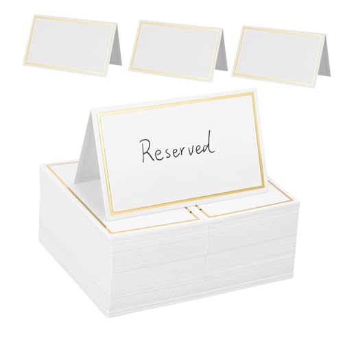 LABRIMP 120 Stück Teiliges Doppelseitige Tischkarten mit Goldprägung Faltbare Namensschilder aus Karton Beschreibbare Zeltkarten für Tischdekoration Geeignet für Hochzeiten Bankette LABRIMP 120 Stück Teiliges Doppelseitige Tischkarten mit Goldprägung Faltbare Namensschilder aus Karton Beschreibbare Zeltkarten für Tischdekoration Geeignet für Hochzeiten Bankette von LABRIMP