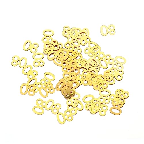 LABRIMP 1200 Stück 80 Party Konfetti confetti konfetti bunt Golddekor Dekoration zum 80. Geburtstag Ornament Geburtstag Konfetti Jahrestag Konfetti Buchstabe schmücken Hochzeitsbedarf von LABRIMP