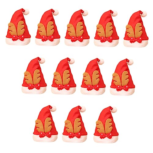 LABRIMP 12St Weihnachtsmützen tragen Kinderweihnachtsdekorationen Gefälligkeiten für Weihnachtsfeiern Weihnachtsmütze für Kinder Hüte Weihnachten Hut Geschenk rot von LABRIMP