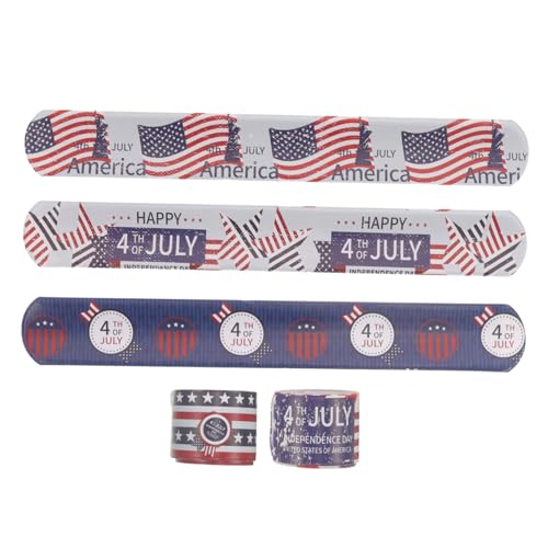 LABRIMP 15 Stück Teiliges Independence Day Slap Wristbands Flexible Patriotische Schlagarmbänder mit Sternen und Streifen Bequeme Party Armbänder für Unabhängigkeitstag und Feierlichkeiten von LABRIMP