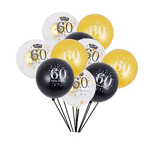 LABRIMP 15St Partyballons Ballongas luftballons Metallballons gold Latexballons mit Konfetti deko Zahlenballons Partyzubehör Ballon für die Party Anzahl schmücken alles zum Geburtstag von LABRIMP