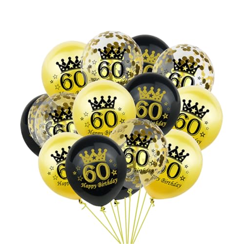 LABRIMP 15St Ballons bedrucken Luftballons Geburtstagsnummer Konfettiballons zum Geburtstag Partyzubehör zum 60. Geburtstag Erwachsene Latexballons Emulsion schmücken von LABRIMP