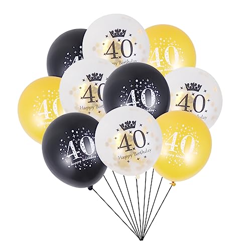 LABRIMP 15st Ballon Für Die Party Gedenkballons Luftballons Füllen Bedruckte Latexballons 40 Zahlenballons Farbige Luftballons Bunte Luftballons Geburtstagsparty Liefert Metall von LABRIMP