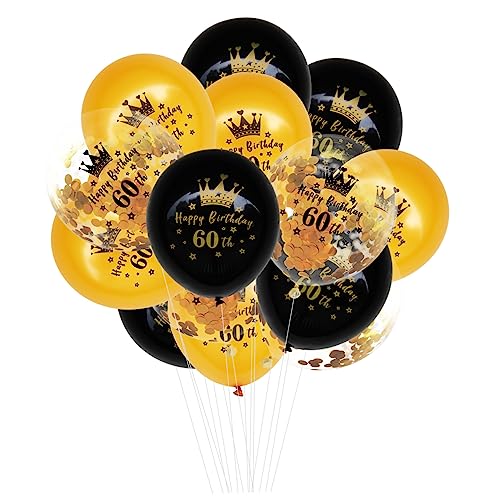 LABRIMP 15st Geburtstag Luftballons Aufgeblasener Ballon Geburtstagsdekoration Zum 60 Paillettenanzug Latex-outfit Konfettiballons Zum Geburtstag Girlandendekor Anzahl Emulsion Kombination von LABRIMP