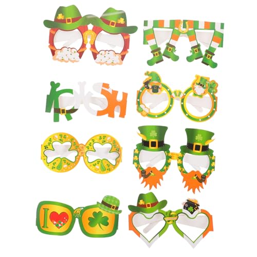 LABRIMP 16 Stück Teiliges Patrick's Day Papierbrillen Shamrock Party Eyeglasses Leicht Bequem Sicher als Fotorequisiten für Irische Festdekoration und Feierlichkeiten von LABRIMP