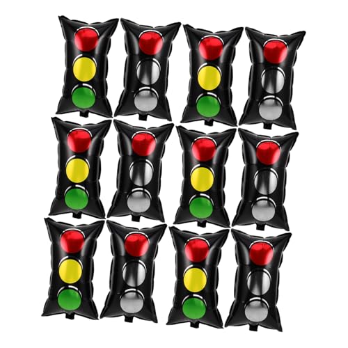 LABRIMP 16 Stück Teiliges Verkehrsampel Aufblasbare Verkehrszeichen Partydeko Kindergeburtstag Automobil Partyzubehör Leuchtende Rot-grün-gelb Ampelballons Einfach zu Verwenden von LABRIMP