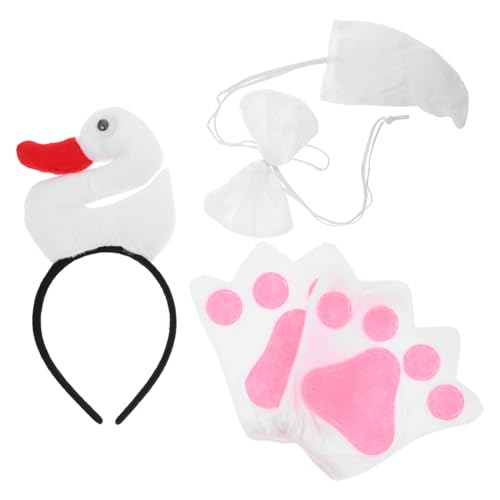 LABRIMP 1Satz Kostüm Set für Tiergans Stirnband Fliege Handschuhe und für Halloween Weihnachten Cosplay und Partys von LABRIMP