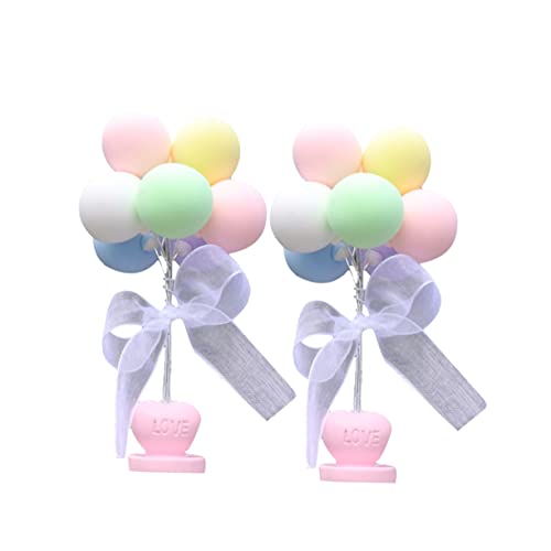 LABRIMP 2 Stück Ballon Auto Dekoration Niedliches Innenraum Ornament Pastellfarben für Party und Zuhause für Schreibtisch und Wohnraumgestaltung von LABRIMP