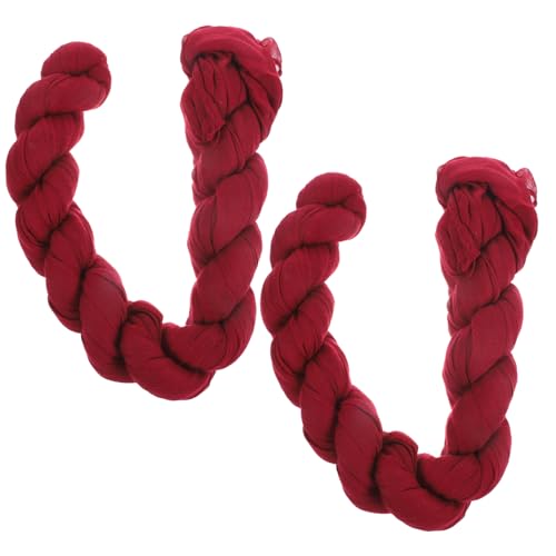 LABRIMP 2 Stück Boho Tischläufer Teilig Rustikaler Tischdeko für Hochzeiten und Partys Vielseitig Einsetzbar Eleganter Faltenlook Weinrot Tischdeko für Romantische Anlässe von LABRIMP
