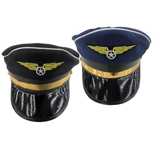 LABRIMP 2 Stück Cosplay Flugmützen Atmungsaktive und Verstellbare Accessoires für Partys und Bühnenauftritte Schwarz LABRIMP 2 Stück Cosplay Flugmützen Atmungsaktive und Verstellbare Accessoires für Partys und Bühnenauftritte Schwarz von LABRIMP