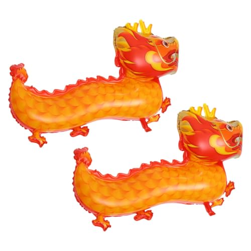 LABRIMP 2 Stück Drachenballons Orange Folienballons für Chinesische Neujahr Hochzeits und Geburtstagsdeko Glücksbringer für Frühlingsfest und Partys von LABRIMP