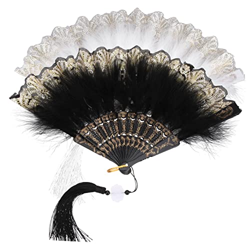 LABRIMP 2 Stück Faltbare Plume Handfächer für Hochzeiten Tänze und Partys Handfächer für Stilvolle Fotografie und Dekoration für Damen und Besondere Anlässe LABRIMP 2 Stück Faltbare Plume Handfächer für Hochzeiten Tänze und Partys Handfächer für Stilvolle Fotografie und Dekoration für Damen und Besondere Anlässe von LABRIMP