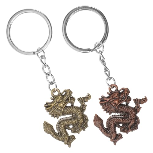 LABRIMP 2 Stück Metall Drache Schlüsselanhänger Vintage Schlüsselring für Autoschlüssel Rucksack Chinesische Deko Anhänger Glücksbringer für Freunde und Familie LABRIMP 2 Stück Metall Drache Schlüsselanhänger Vintage Schlüsselring für Autoschlüssel Rucksack Chinesische Deko Anhänger Glücksbringer für Freunde und Familie von LABRIMP