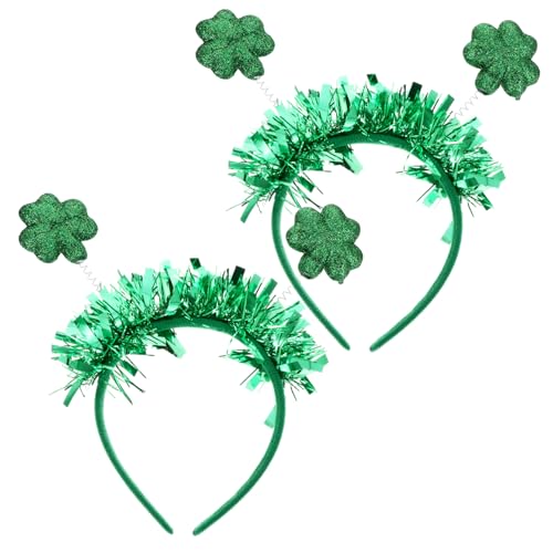 LABRIMP 2 Stück Schaumstoff Stirnband mit Grünen Blättern Leichtes Patricks Day Haarreif Party Kopfschmuck Teiliges Set für Foto Requisiten und Festliche Dekoration von LABRIMP
