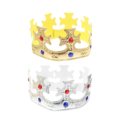 LABRIMP 2 Stück Teiliges Königskronen aus Gold und Silber Bequeme Kostüm Accessoires für Bühnenauftritte Partydekoration Realistische Rollenspiel Requisiten für Jungen und Mädchen LABRIMP 2 Stück Teiliges Königskronen aus Gold und Silber Bequeme Kostüm Accessoires für Bühnenauftritte Partydekoration Realistische Rollenspiel Requisiten für Jungen und Mädchen von LABRIMP