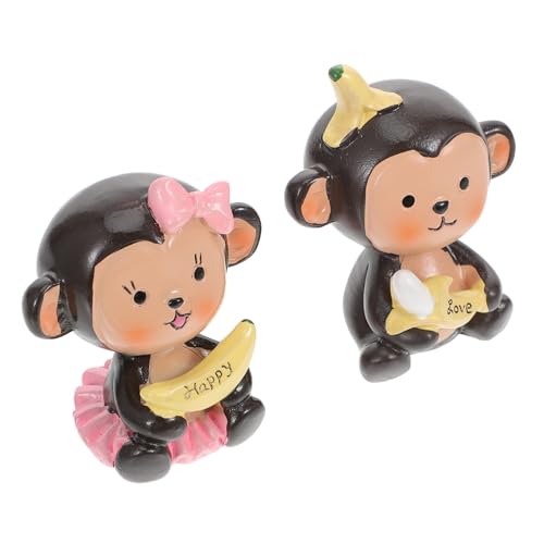 LABRIMP 2 Stück Teiliges Monkey Artware Deko Set aus Synthetischem Harz Kreative Cartoon Bananen Affen Figuren als Witzige Back und Wohnraumdekoration als Valentinstags und Geschenkidee LABRIMP 2 Stück Teiliges Monkey Artware Deko Set aus Synthetischem Harz Kreative Cartoon Bananen Affen Figuren als Witzige Back und Wohnraumdekoration als Valentinstags und Geschenkidee von LABRIMP
