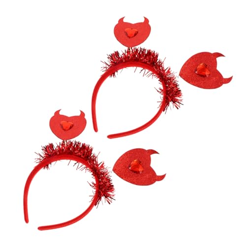 LABRIMP 2 Stück Valentinstag Haarreif Rote Herzform Kreativ Komfortabel Für Party Karneval Tanzfest von LABRIMP