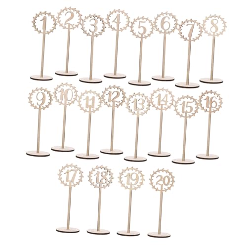 LABRIMP 20 Stück Holz Tischnummern für Hochzeiten Kreative Platzkarten für Veranstaltungen Teiliges aus Hochwertigem Holz für Feiern und Partys von LABRIMP