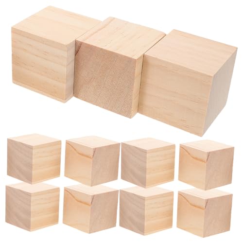 LABRIMP 20 Stück Teiliges Unbemalte Holzwürfel aus Robustem Holz für DIY Basteln Bemalen Eltern junge Mädchen aktivitäten Vielseitig Verwendbare Blanko Holzklötze für Kreative Projekte von LABRIMP
