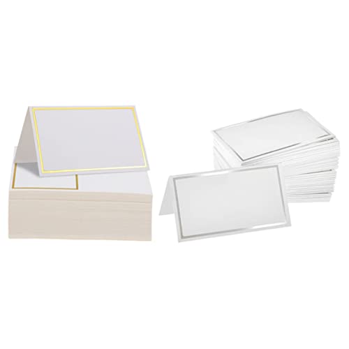 LABRIMP 200 Stück Klappkarten für Hochzeit Tischkarten Silberrand Blanko Namenskärtchen für Festliche Anlässe zum Beschriften für Hochzeiten und Partys LABRIMP 200 Stück Klappkarten für Hochzeit Tischkarten Silberrand Blanko Namenskärtchen für Festliche Anlässe zum Beschriften für Hochzeiten und Partys von LABRIMP