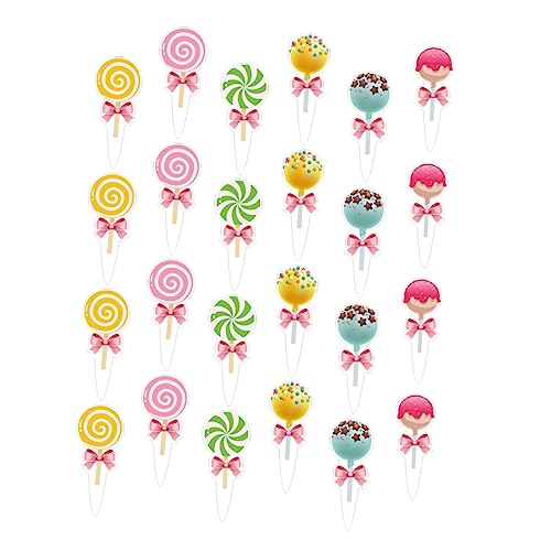 LABRIMP 24 Stück Teiliges Cake Topper Lutscher Bunte Cupcake Picks für Kindergeburtstag Praktische Tortendeko mit Feiner Verarbeitung und Lebendigen Formen Vielseitig für Party und LABRIMP 24 Stück Teiliges Cake Topper Lutscher Bunte Cupcake Picks für Kindergeburtstag Praktische Tortendeko mit Feiner Verarbeitung und Lebendigen Formen Vielseitig für Party und von LABRIMP