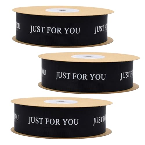 LABRIMP 3 Rollen Hochwertiges Geschenkband For You Schwarz Pro Vielseitig Für Hochzeitsdekoration Blumensträuße Geschenkverpackung Und DIY Projekte Einfach Zu Schneiden Und Anwenden LABRIMP 3 Rollen Hochwertiges Geschenkband For You Schwarz Pro Vielseitig Für Hochzeitsdekoration Blumensträuße Geschenkverpackung Und DIY Projekte Einfach Zu Schneiden Und Anwenden von LABRIMP