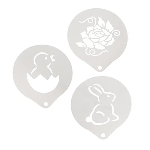 LABRIMP 3 Stück Teiliges Kaffeestencils aus Lustige Schablonen für Cappuccino Kuchen und Desserts für Kreative Backprojekte und Dekorationen von LABRIMP