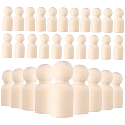 LABRIMP 30 Stück Diy Holzpuppen Unbemalte Holzfiguren zum Bemalen für Kreative Bastelideen für Kunsthandwerk und Dekoration für Familien und LABRIMP 30 Stück Diy Holzpuppen Unbemalte Holzfiguren zum Bemalen für Kreative Bastelideen für Kunsthandwerk und Dekoration für Familien und von LABRIMP