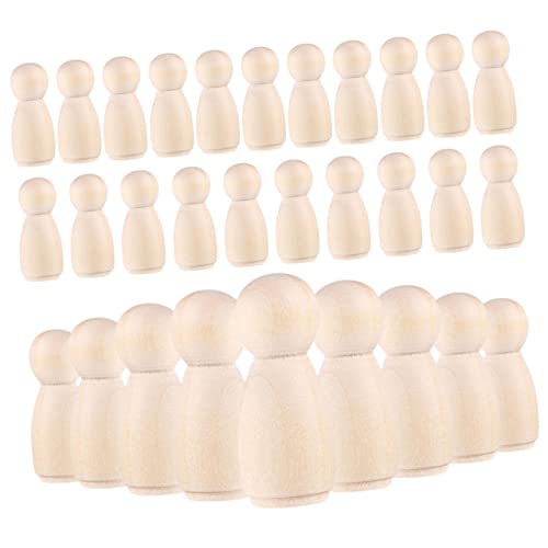 LABRIMP 30 Stück Diy Holzpuppen Unvollendete Peg Dolls für Bastelmaterial zum Malen und Gestalten Kreativitätsfördernd für Diy Projekte und Dekorationen LABRIMP 30 Stück Diy Holzpuppen Unvollendete Peg Dolls für Bastelmaterial zum Malen und Gestalten Kreativitätsfördernd für Diy Projekte und Dekorationen von LABRIMP