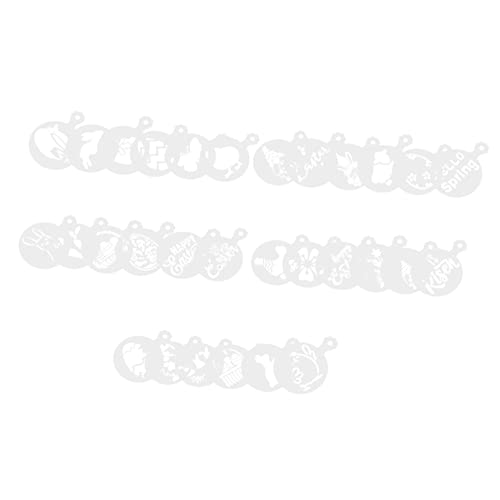 LABRIMP 30 Stück Teiliges Cappuccino Diy Schablonen aus Lebensmittelechtem Pet Wiederverwendbar und Waschbar Kreative Milch Kaffeestencils für Ostern Vielseitige Muster für Kaffee und von LABRIMP