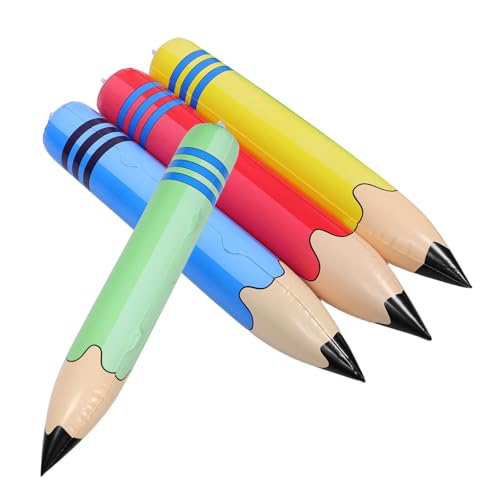 LABRIMP 4 Stück Aufblasbare Jumbo-bleistifte aus PVC Übergroße Schreibgeräte-spielzeuge Leichte Kreative Dekoration für Schulanfang Abschlussfeier und Klassenzimmer von LABRIMP