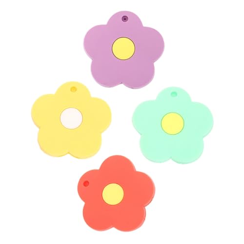 LABRIMP 4 Stück Blumenförmige Silikon Schlüsselabdeckungen Teiliges Set Grün Orange und Gelb Schlüsselanhänger Charms Niedliche Schlüsselprotektoren für Haus und Autoschlüssel von LABRIMP