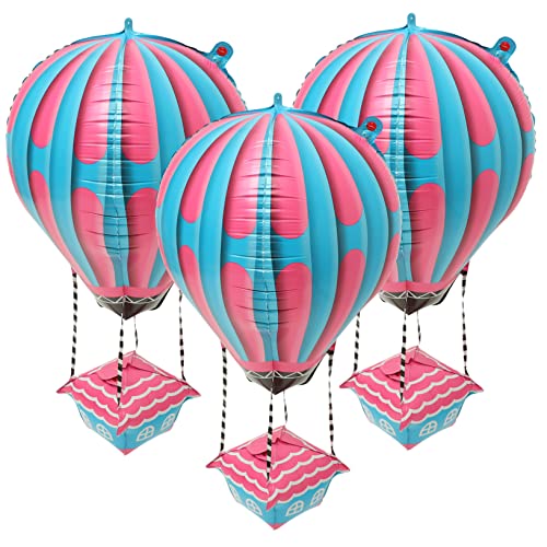 LABRIMP 4 Stück Heißluftballon Aluminium Luftballons für Kindergeburtstag Bunte Partydekoration und Festzubehör für Feiern und Fotoshootings von LABRIMP