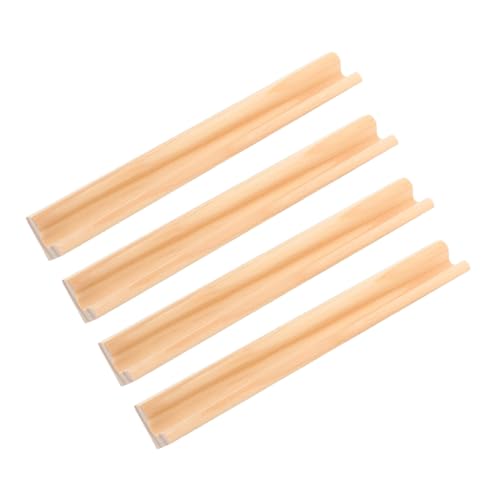 LABRIMP 4 Stücke Holz Domino Racks Multi Funktion Selbstgemacht Zubehör Robuste Holzständer für Spiele Präsentationssockel für Domino und Karten 19cm von LABRIMP