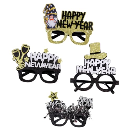 LABRIMP 4 Stück Neujahrsbrillen Lustige Party Accessoires für Fotos und Feiern Einzigartige Papierbrillen für Erwachsene und für Silvesterveranstaltungen LABRIMP 4 Stück Neujahrsbrillen Lustige Party Accessoires für Fotos und Feiern Einzigartige Papierbrillen für Erwachsene und für Silvesterveranstaltungen von LABRIMP