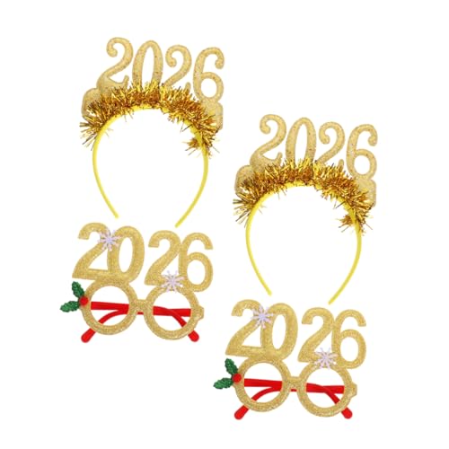 LABRIMP 4 Stücke Teiliges Silvester Glitzernde Haarreifen und Brillen Leichtes Bequemes Party Accessoire für Weihnachts und Neujahrsfeiern Fotofreundlich mit Auffälligen Zahlen LABRIMP 4 Stücke Teiliges Silvester Glitzernde Haarreifen und Brillen Leichtes Bequemes Party Accessoire für Weihnachts und Neujahrsfeiern Fotofreundlich mit Auffälligen Zahlen von LABRIMP