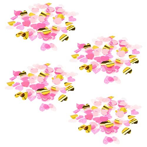 LABRIMP 4Er-Packung Pack Herzform Konfetti für Gender Reveal Partydekoration Pack Tischstreu für Babyparty Dekoration und Einladungen von LABRIMP