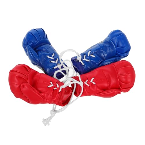 LABRIMP 4Stücke Mini Boxhandschuhe für Autoanhänger Hängende Boxhandschuhe als Weihnachtsdekoration und für Boxsport Fans Rote und Blaue Farben von LABRIMP