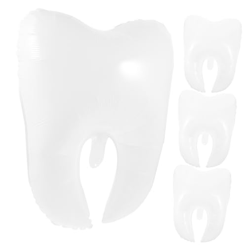 LABRIMP 4Stücke Zahnballons für Babyparty Dekorative Party Requisiten im Zahnformat für Innen und Außenaktivitäten Langlebig und Sicher aus Pe Material Gefertigt von LABRIMP