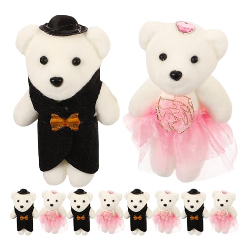 LABRIMP 5 Paare Hochzeits Bärenpuppen Teiliges mit Niedlichen Braut und Bräutigam Perfektes Hochzeitszubehör für Dekoration und Cartoon Bärenfigur aus Hochwertigem Material LABRIMP 5 Paare Hochzeits Bärenpuppen Teiliges mit Niedlichen Braut und Bräutigam Perfektes Hochzeitszubehör für Dekoration und Cartoon Bärenfigur aus Hochwertigem Material von LABRIMP