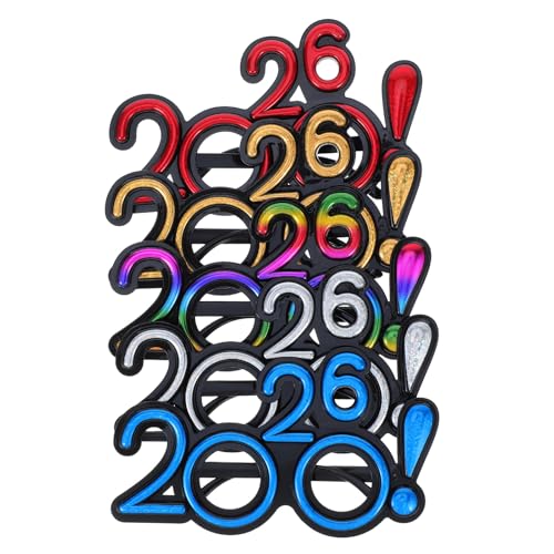 LABRIMP 5 Stück 2026 Brille Neujahr Nummer Brille Klasse von 2026 Graduierung Sonnenbrille Ausgefallene lustige Brillen Halloween Silvester Party Favors LABRIMP 5 Stück 2026 Brille Neujahr Nummer Brille Klasse von 2026 Graduierung Sonnenbrille Ausgefallene lustige Brillen Halloween Silvester Party Favors von LABRIMP
