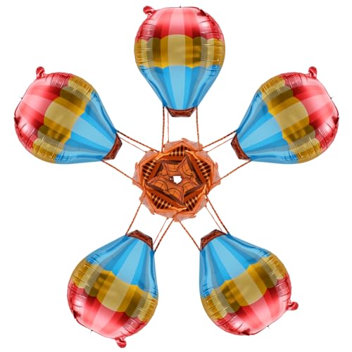 LABRIMP 5 Stück Aluminium Luftballons Geburtstagsfeier Dekoration Hot Air Balloon Design für Feste und Feiern für Fotos und Erinnerungen von LABRIMP