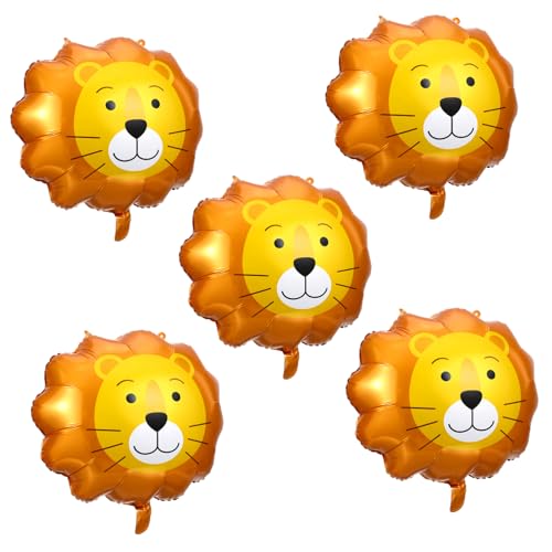 LABRIMP 5 Stück Folienballons Cartoon Tierballons für Geburtstagsfeiern Deko für Dschungel Mottopartys für Kinderfestlichkeiten und Anlässe von LABRIMP