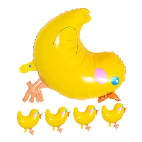 LABRIMP 5 Stück Gelbe Cartoon Hühner Folienballons Einfach Aufzublasen Farm Themed Partydeko für Geburtstage Familienfeiern und Frühlingsfeste LABRIMP 5 Stück Gelbe Cartoon Hühner Folienballons Einfach Aufzublasen Farm Themed Partydeko für Geburtstage Familienfeiern und Frühlingsfeste von LABRIMP
