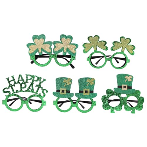 LABRIMP 5 Stück Grüne Kleeblattbrille für Patrick's Day Teiliges mit Verschiedenen Designs Lustige Kostümaccessoires für Partys und Feiern und Erwachsene LABRIMP 5 Stück Grüne Kleeblattbrille für Patrick's Day Teiliges mit Verschiedenen Designs Lustige Kostümaccessoires für Partys und Feiern und Erwachsene von LABRIMP