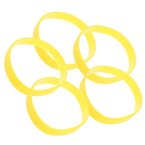LABRIMP 5 Stück Teiliges Silikonarmband für Sport Elastische Handgelenk Bänder Leere Anpassbare Armbänder für Events Partys und Wettbewerbe Gelb Hautfreundlich und Leicht von LABRIMP